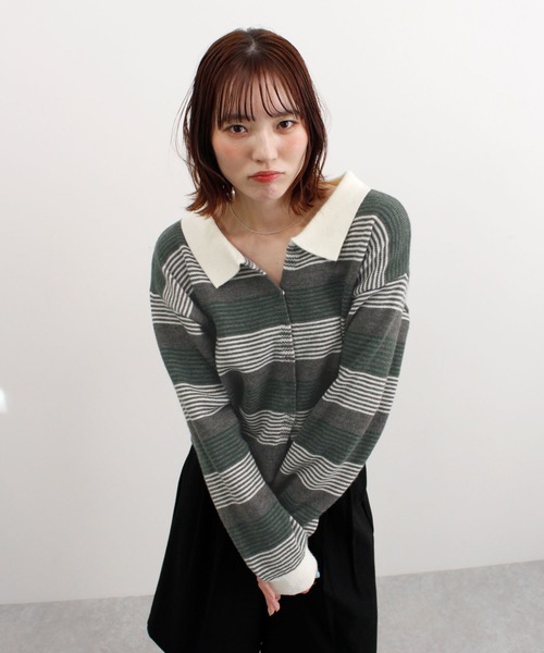 ABYS(アビス)の「グラデーションボーダーニットカーディガン(カーディガン/ボレロ・レディース・ブルー/ピンク/グレー・FREE)」の16枚目の写真