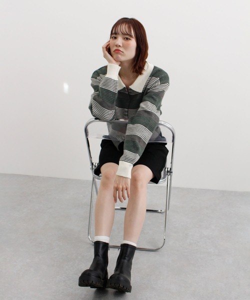 ABYS(アビス)の「グラデーションボーダーニットカーディガン(カーディガン/ボレロ・レディース・ブルー/ピンク/グレー・FREE)」の18枚目の写真