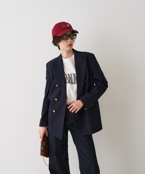 Rouge vif（ルージュヴィフ）の「メンズライクダブルジャケット（テーラードジャケット・レディース・ブラック/ネイビー・36/38）」の3枚目の写真