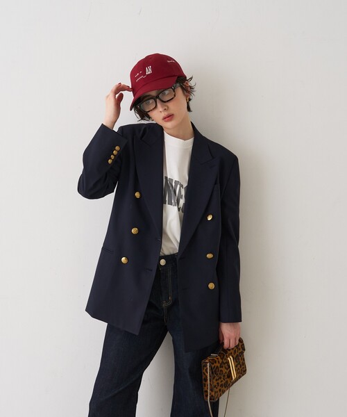 Rouge vif（ルージュヴィフ）の「メンズライクダブルジャケット（テーラードジャケット・レディース・ブラック/ネイビー・36/38）」の7枚目の写真