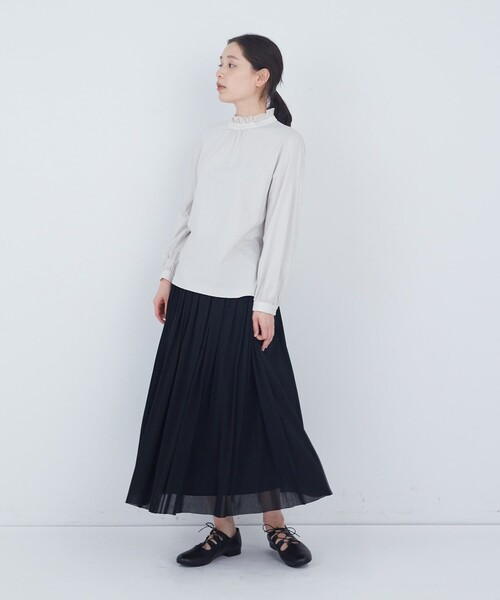 ADIEU TRISTESSE(アデュートリステス)の「フリルカラーブラウス(Tシャツ/カットソー・レディース・ライトグレー/オフホワイト・FREE)」の10枚目の写真