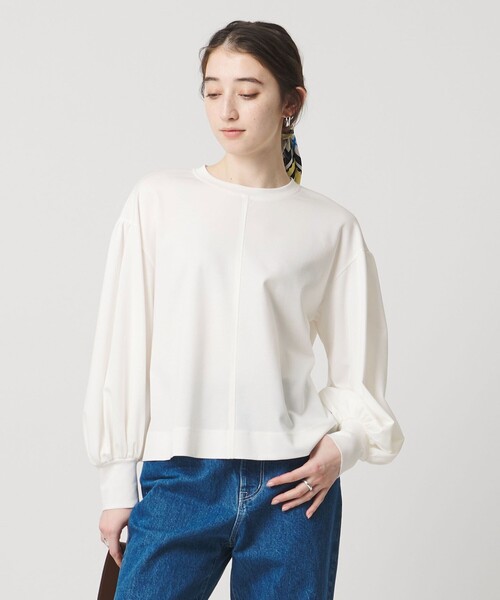 UNITED ARROWS(ユナイテッドアローズ)の「ポンチ バルーンスリーブ カットソー(Tシャツ/カットソー・レディース・ブラック/ホワイト/ネイビー・FREE)」の2枚目の写真