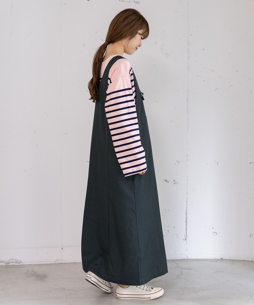 POU DOU DOU（プードゥドゥ）の「2wayネックラインジャンスカ（ジャンパースカート・レディース・ライトグレー/ボルドー/ダークグレー・3）」の16枚目の写真