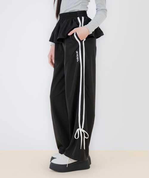 ANAP GiRL(アナップガール)の「レイヤードスカート見えサイドラインパンツ(その他パンツ・キッズ・ブラック/グレー・M/S/XS)」の10枚目の写真