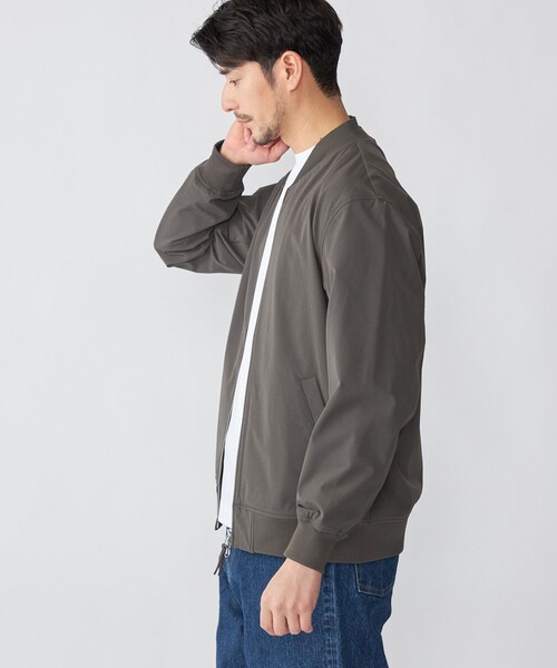 SHIPS（シップス）の「SHIPS:〈撥水/UVカット〉MA-1 リブ ブルゾン（ブルゾン・メンズ・ブラック/チャコールグレー/ネイビー・LARGE/MEDIUM/SMALL/X-LARGE）」の11枚目の写真