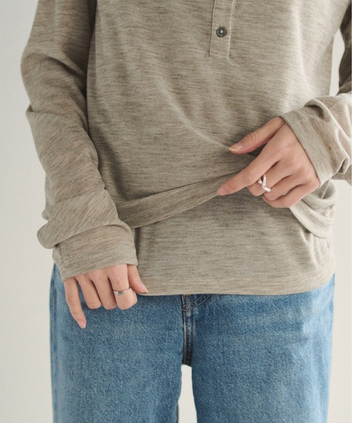 SOYEN(ソイエン)の「フェイクレイヤードシアーヘンリーネックロンT(Tシャツ/カットソー・レディース・杢グレー/ブラウン・F)」の19枚目の写真