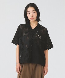 【タグ付】ジャス♡半袖コットンスカラレースブラウス(ブラック) スカラップレースブラウス | natural couture(ナチュラルクチュール