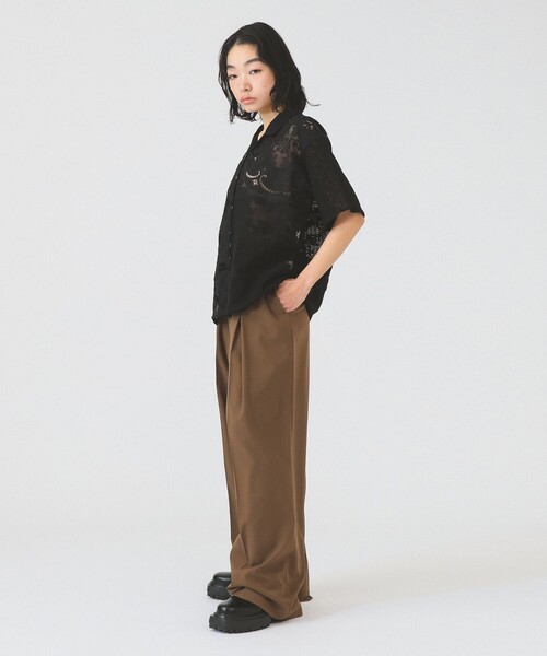 Ray BEAMS(レイビームス)の「レース パッチワーク ハーフスリーブ シャツ(シャツ/ブラウス・レディース・オフホワイト/ブラック・ONE SIZE)」の14枚目の写真
