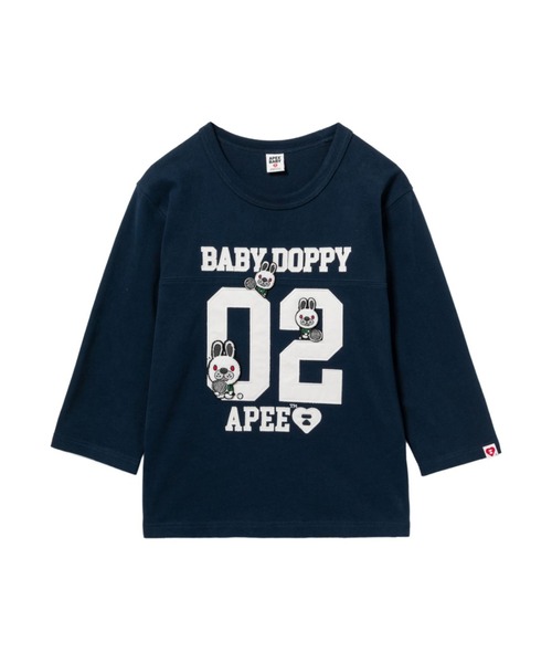 A BATHING APE(アベイシングエイプ)の「BABY DOPPY PATCHWORK LS TEE(Tシャツ/カットソー・レディース・ホワイト/ネイビー・SMALL/X-SMALL)」の2枚目の写真