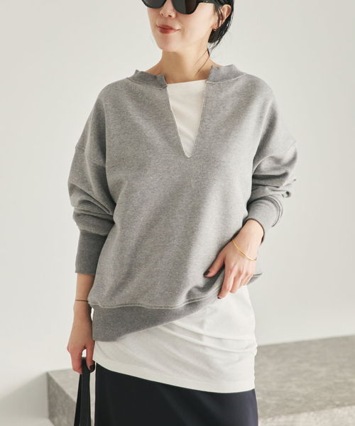 本日限定Plage PROTAGONISTA 別注SLIT NECK スウェット PROTAGONISTA / プロタゴニスタ 別注 SLIT NECK スウェット