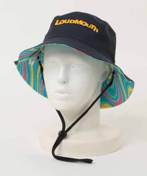 LOUDMOUTH/ラウドマウス ゴルフウェア 総柄 無地 2WAY 軽量 あご紐付き