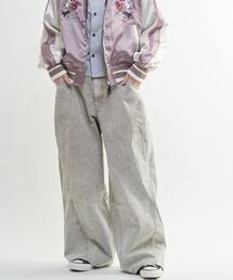 PIGMENT DYED BARREL LEG WIDE PANTS