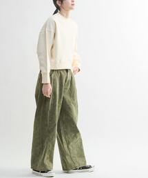 PIGMENT DYED BARREL LEG WIDE PANTS