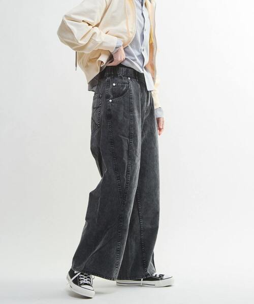 CONVERSE TOKYO(コンバーストウキョウ)の「PIGMENT DYED BARREL LEG WIDE PANTS(その他パンツ・レディース・ブラック/オリーブ/ベージュ・SMALL/MEDIUM)」の1枚目の写真