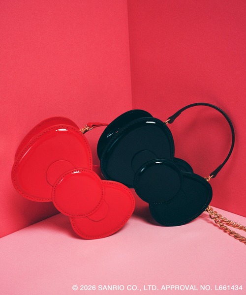 ハローキティコラボ（ハローキティコラボ）の「【ROPE' PICNIC×ハローキティ】2WAYストラップ付きミニショルダーリボンバッグ（トートバッグ・レディース・ブラック/レッド・FREE）」の10枚目の写真