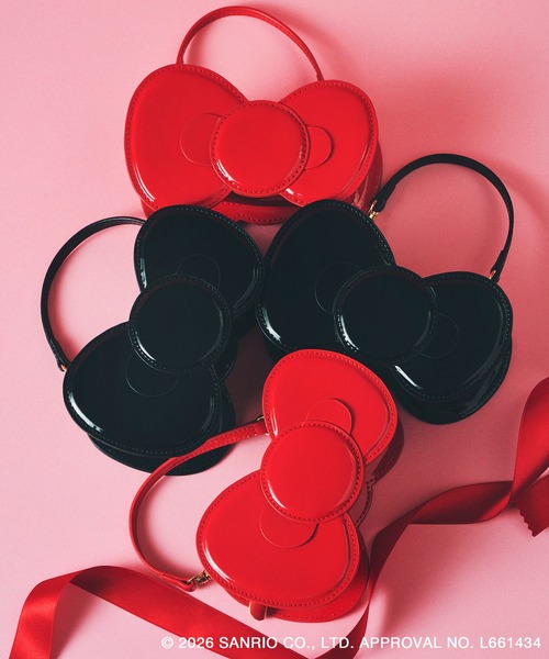 ハローキティコラボ（ハローキティコラボ）の「【ROPE' PICNIC×ハローキティ】2WAYストラップ付きミニショルダーリボンバッグ（トートバッグ・レディース・ブラック/レッド・FREE）」の11枚目の写真