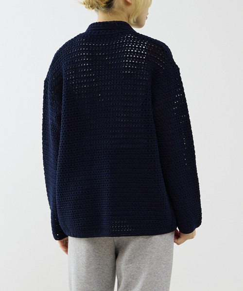 SOFFITTO(ソフィット)の「クロシェ風ニットカーディガン(カーディガン/ボレロ・レディース・ネイビー/オフホワイト・FREE)」の12枚目の写真