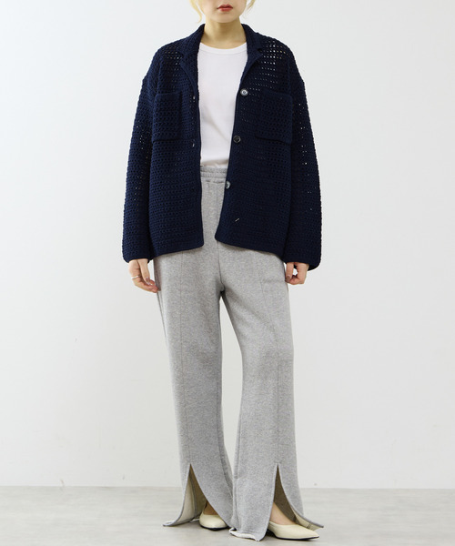 SOFFITTO(ソフィット)の「クロシェ風ニットカーディガン(カーディガン/ボレロ・レディース・ネイビー/オフホワイト・FREE)」の13枚目の写真