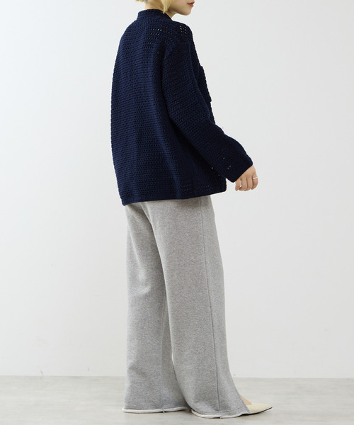 SOFFITTO(ソフィット)の「クロシェ風ニットカーディガン(カーディガン/ボレロ・レディース・ネイビー/オフホワイト・FREE)」の14枚目の写真