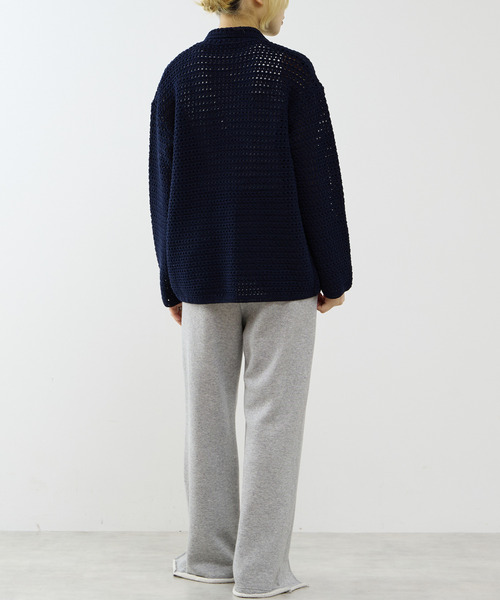 SOFFITTO(ソフィット)の「クロシェ風ニットカーディガン(カーディガン/ボレロ・レディース・ネイビー/オフホワイト・FREE)」の16枚目の写真