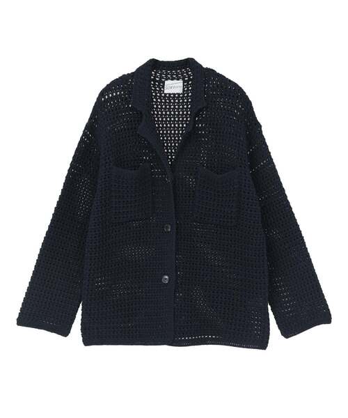 SOFFITTO(ソフィット)の「クロシェ風ニットカーディガン(カーディガン/ボレロ・レディース・ネイビー/オフホワイト・FREE)」の17枚目の写真