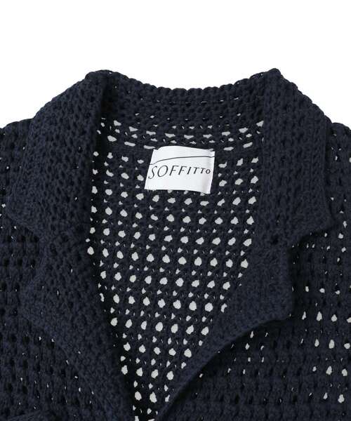 SOFFITTO(ソフィット)の「クロシェ風ニットカーディガン(カーディガン/ボレロ・レディース・ネイビー/オフホワイト・FREE)」の19枚目の写真