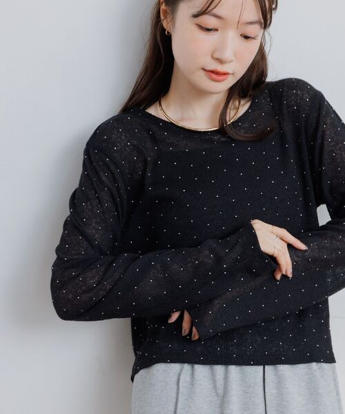 RETRO GIRL(レトロガール)の「スタッズシアーPO(Tシャツ/カットソー・レディース・ブラック/オフホワイト・FREE)」の2枚目の写真