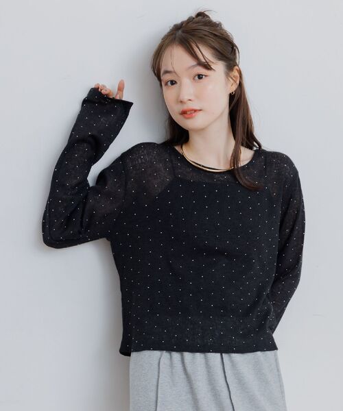 RETRO GIRL(レトロガール)の「スタッズシアーPO(Tシャツ/カットソー・レディース・ブラック/オフホワイト・FREE)」の3枚目の写真