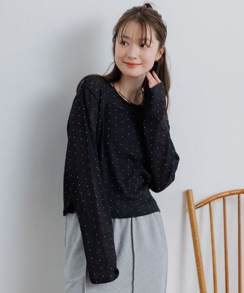 RETRO GIRL(レトロガール)の「スタッズシアーPO(Tシャツ/カットソー・レディース・ブラック/オフホワイト・FREE)」の10枚目の写真