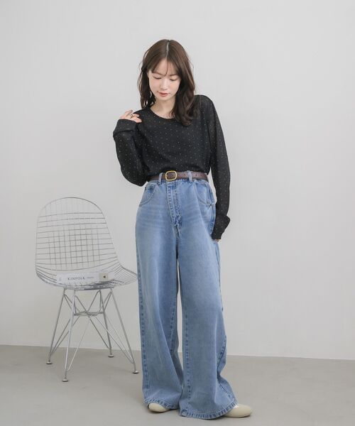RETRO GIRL(レトロガール)の「スタッズシアーPO(Tシャツ/カットソー・レディース・ブラック/オフホワイト・FREE)」の13枚目の写真