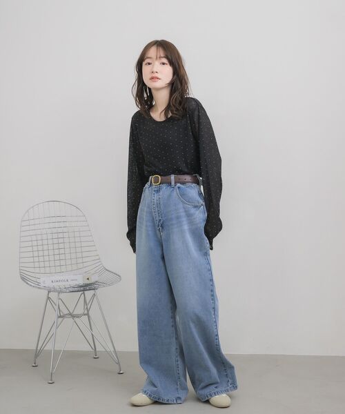 RETRO GIRL(レトロガール)の「スタッズシアーPO(Tシャツ/カットソー・レディース・ブラック/オフホワイト・FREE)」の14枚目の写真