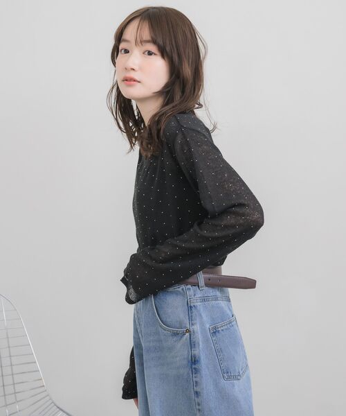 RETRO GIRL(レトロガール)の「スタッズシアーPO(Tシャツ/カットソー・レディース・ブラック/オフホワイト・FREE)」の15枚目の写真