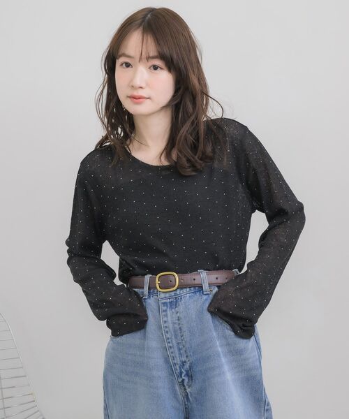RETRO GIRL(レトロガール)の「スタッズシアーPO(Tシャツ/カットソー・レディース・ブラック/オフホワイト・FREE)」の16枚目の写真