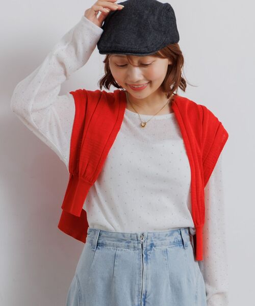 RETRO GIRL(レトロガール)の「スタッズシアーPO(Tシャツ/カットソー・レディース・ブラック/オフホワイト・FREE)」の17枚目の写真
