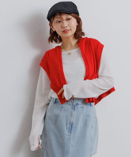 RETRO GIRL(レトロガール)の「スタッズシアーPO(Tシャツ/カットソー・レディース・ブラック/オフホワイト・FREE)」の19枚目の写真