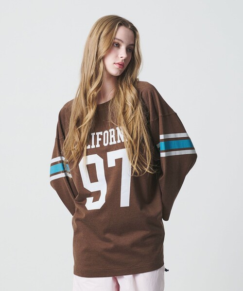 California General Store（California General Store）の「＜CGS.＞フットボール Tシャツ（Tシャツ/カットソー・メンズ・ネイビー/ブラウン系・M/L/S）」の3枚目の写真