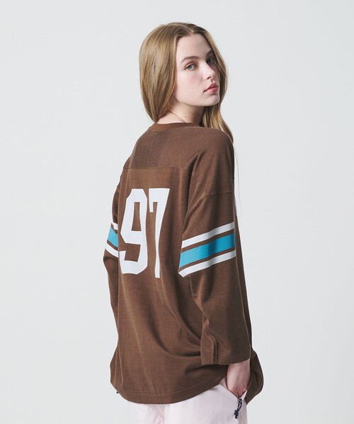 California General Store（California General Store）の「＜CGS.＞フットボール Tシャツ（Tシャツ/カットソー・メンズ・ネイビー/ブラウン系・M/L/S）」の4枚目の写真