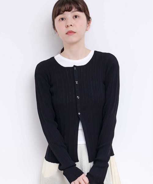 I am I in fact...(アイアムアイインファクト)の「ballade cardigan(カーディガン/ボレロ・レディース・サックスブルー/ホワイト/ブラック・FREE)」の2枚目の写真