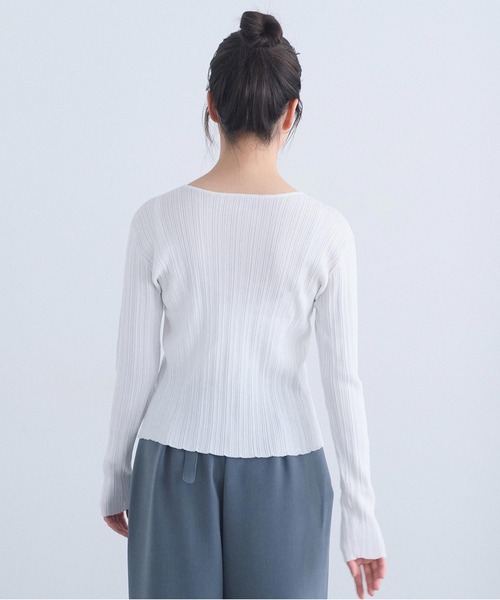 I am I in fact...(アイアムアイインファクト)の「ballade cardigan(カーディガン/ボレロ・レディース・サックスブルー/ホワイト・FREE)」の5枚目の写真