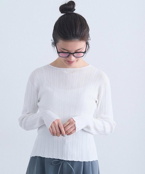 I am I in fact...(アイアムアイインファクト)の「ballade cardigan(カーディガン/ボレロ・レディース・サックスブルー/ホワイト・FREE)」の16枚目の写真