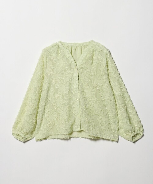 A DAY IN THE LIFE UNITED ARROWS（アデイインザライフユナイテッドアローズ）の「カットジャガード オーバーシャツ ＜A DAY IN THE LIFE＞（シャツ/ブラウス・レディース・ライム/オフホワイト/ダークグレー・FREE）」の2枚目の写真