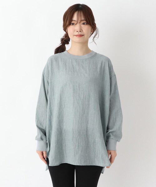 one'sterrace(ワンズテラス)の「リップル 長袖レイヤードプルオーバーシャツ(シャツ/ブラウス・レディース・アイボリー系8/ブラック系8/ブルー系その他7・02)」の4枚目の写真