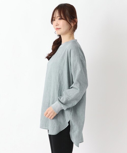 one'sterrace(ワンズテラス)の「リップル 長袖レイヤードプルオーバーシャツ(シャツ/ブラウス・レディース・アイボリー系8/ブラック系8/ブルー系その他7・02)」の5枚目の写真
