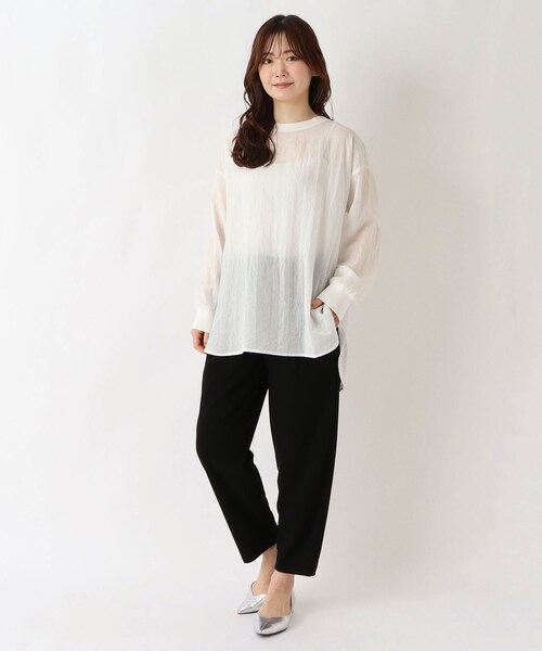 one'sterrace(ワンズテラス)の「リップル 長袖レイヤードプルオーバーシャツ(シャツ/ブラウス・レディース・アイボリー系8/ブラック系8/ブルー系その他7・02)」の13枚目の写真