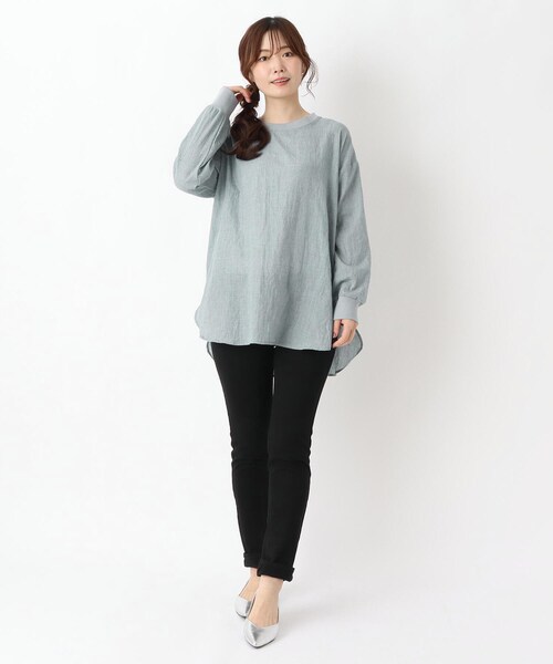 one'sterrace(ワンズテラス)の「リップル 長袖レイヤードプルオーバーシャツ(シャツ/ブラウス・レディース・アイボリー系8/ブラック系8/ブルー系その他7・02)」の17枚目の写真