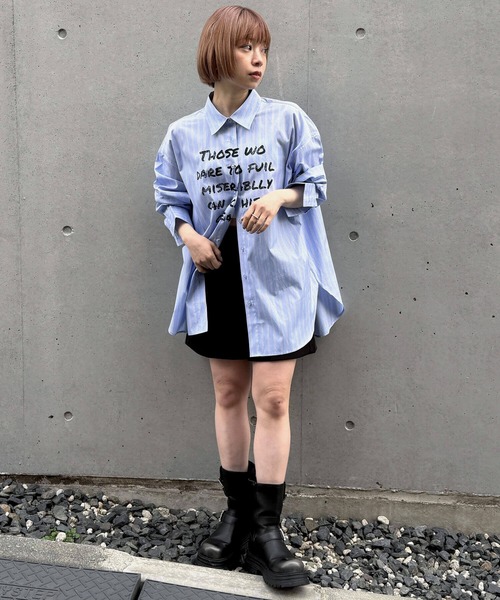 tiptop(ティップトップ)の「プリント入りBIGシャツ(シャツ/ブラウス・レディース・ブルー系その他/サックスブルー/オフホワイト・FREE)」の21枚目の写真