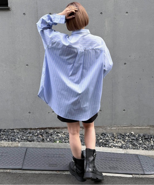 tiptop(ティップトップ)の「プリント入りBIGシャツ(シャツ/ブラウス・レディース・ブルー系その他/サックスブルー/オフホワイト・FREE)」の18枚目の写真