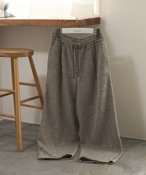 Firsthand(ファーストハンド)の「Firsthand/ファーストハンド スピンドル サマー ツイード イージー ワイドパンツ(スラックス・メンズ・ブラック/グレー/ベージュ/ネイビー・MEDIUM/LARGE)」の5枚目の写真
