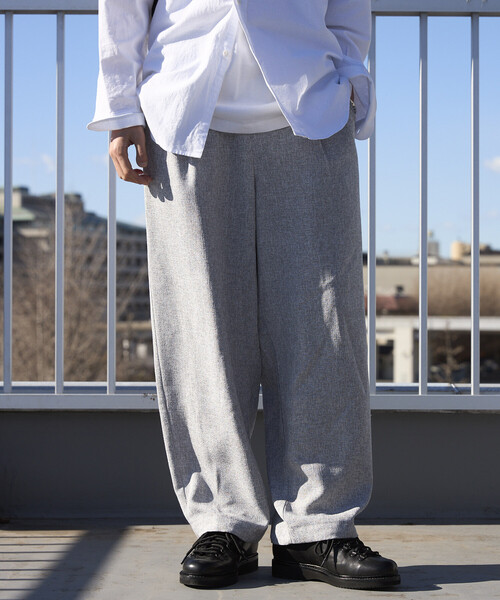 Firsthand(ファーストハンド)の「Firsthand/ファーストハンド スピンドル サマー ツイード イージー ワイドパンツ(スラックス・メンズ・ブラック/グレー/ベージュ/ネイビー・MEDIUM/LARGE)」の7枚目の写真