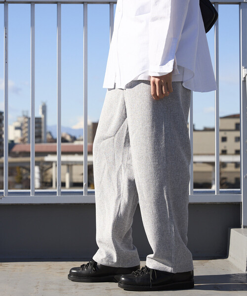 Firsthand(ファーストハンド)の「Firsthand/ファーストハンド スピンドル サマー ツイード イージー ワイドパンツ(スラックス・メンズ・ブラック/グレー/ベージュ/ネイビー・MEDIUM/LARGE)」の9枚目の写真